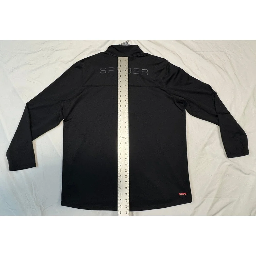 Spyder Active Mens ProWeb Quarter Zip Pullover Black Large SPM808U Long Sleeve